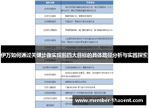伊万如何通过关键步骤实现前四大目标的具体路径分析与实践探索